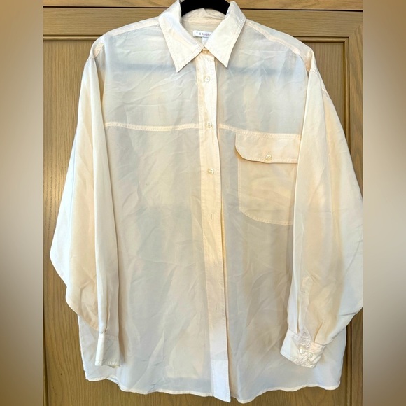 The Limited Tops - Vintage The Limited '90s Oversized Silk Button Front Blouse / Medium